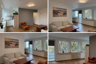 Ein Sitzbereich in der Unterkunft Business Apartment in Duisburg 400m weit von Hbf