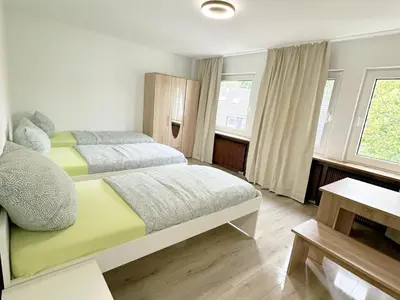 Ein Bett oder Betten in einem Zimmer der Unterkunft Monteurwohnung in Duisburg