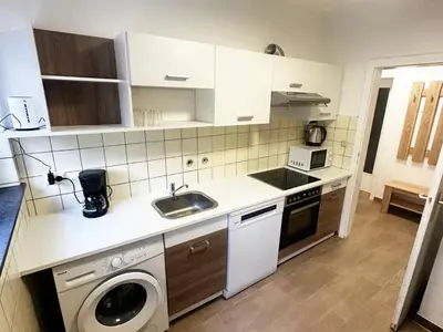 Küche/Küchenzeile in der Unterkunft Apartments in Bergkamen