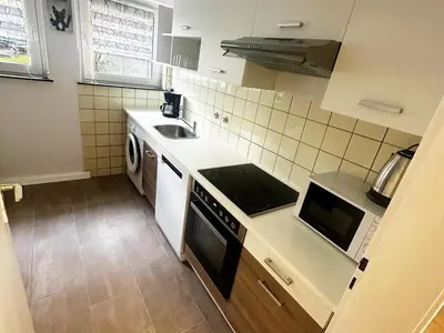 Küche/Küchenzeile in der Unterkunft Apartments in Bergkamen