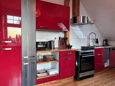 Küche/Küchenzeile in der Unterkunft FeWoNü - Ferienwohnung Nüdelshalbach