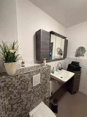 Ein Badezimmer in der Unterkunft Komfortable Ferienwohnung Auf dem Höchsten in Dortmund Süd