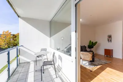 Ein Balkon oder eine Terrasse in der Unterkunft SAP12 fitter's apartment in Erkrath