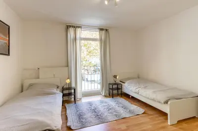 Ein Bett oder Betten in einem Zimmer der Unterkunft SAP12 fitter's apartment in Erkrath