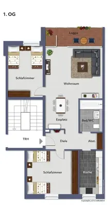 Grundriss der Unterkunft SAP12 fitter's apartment in Erkrath