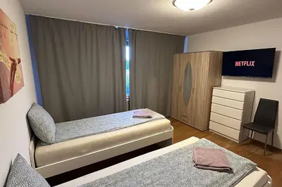Ein Bett oder Betten in einem Zimmer der Unterkunft Wohnen auf Zeit in Wuppertal