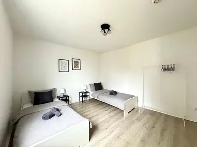 Ein Bett oder Betten in einem Zimmer der Unterkunft SAP07- Fitter's apartment in Ennepetal