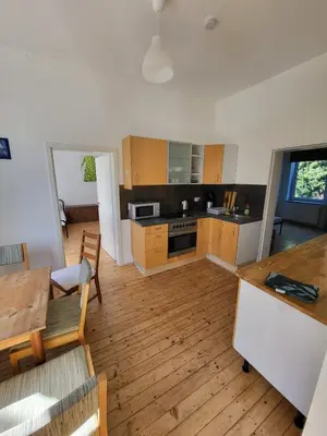 Küche/Küchenzeile in der Unterkunft Wohnung Nähe Rhein