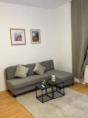 Ein Sitzbereich in der Unterkunft Stylish Central Apartment Free Parking Free WiFi