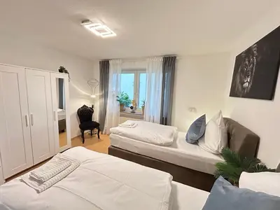 Ein Bett oder Betten in einem Zimmer der Unterkunft Fewo am Disselhook