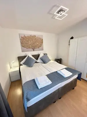 Ein Bett oder Betten in einem Zimmer der Unterkunft Fewo am Disselhook