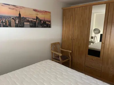 Ein Bett oder Betten in einem Zimmer der Unterkunft Am Stadtwald Bissingheim