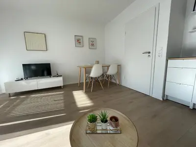 TV/Unterhaltungsangebot in der Unterkunft Zentrales, loftartiges Apartment in Lüdenscheid mit Balkon & Weitblick