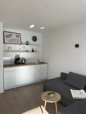 Küche/Küchenzeile in der Unterkunft Zentrales, loftartiges Apartment in Lüdenscheid mit Balkon & Weitblick