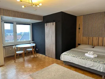 Ein Bett oder Betten in einem Zimmer der Unterkunft New apartment next to Messe Essen