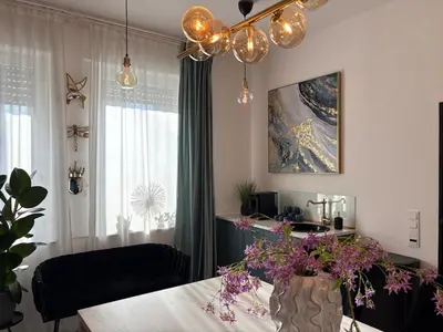 Ein Sitzbereich in der Unterkunft Midnight Loft