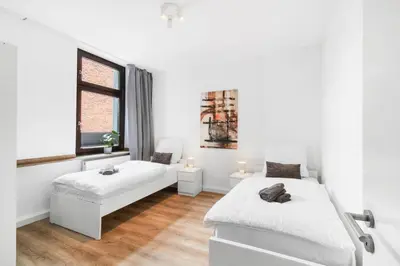 Ein Bett oder Betten in einem Zimmer der Unterkunft Sanierte 2 Zimmer Wohnung