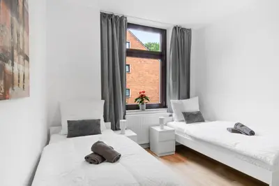 Ein Bett oder Betten in einem Zimmer der Unterkunft Sanierte 2 Zimmer Wohnung