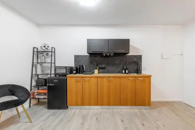 Küche/Küchenzeile in der Unterkunft Aurion City - Design Apartment in Düsseldorf