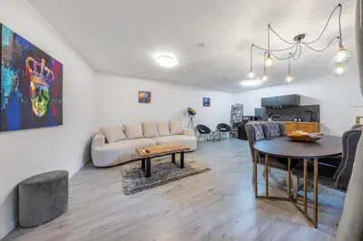 Ein Sitzbereich in der Unterkunft Aurion City - Design Apartment in Düsseldorf