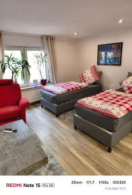 Ein Bett oder Betten in einem Zimmer der Unterkunft Komplettes Appartement mit separatem Eingang