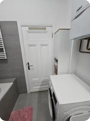 Küche/Küchenzeile in der Unterkunft Sauberes Apartment in Hamm