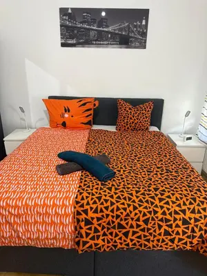 Ein Bett oder Betten in einem Zimmer der Unterkunft Sauberes Apartment in Hamm