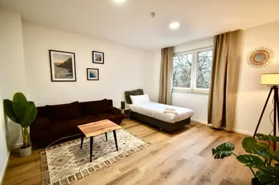 Ein Sitzbereich in der Unterkunft SANO - Hagen - Am Rastebaum