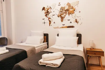 Ein Bett oder Betten in einem Zimmer der Unterkunft ATLAS Apartment 4 Oberhausen, 3 Zimmer, Nähe Bahnhof, Westfield Centro