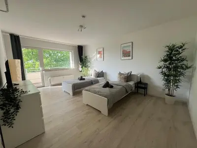 Ein Sitzbereich in der Unterkunft SAP20- Fitter's apartment in Haan