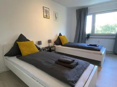 Ein Bett oder Betten in einem Zimmer der Unterkunft SAP20- Fitter's apartment in Haan