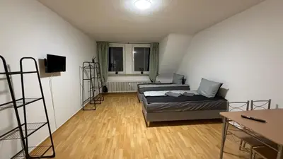 Ein Bett oder Betten in einem Zimmer der Unterkunft Monteurwohnung 3 Ferienwohnung Business Appartement Velbert 6 Personen