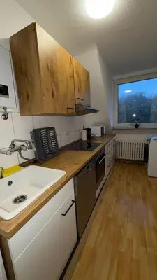 Küche/Küchenzeile in der Unterkunft Monteurwohnung 3 Ferienwohnung Business Appartement Velbert 6 Personen