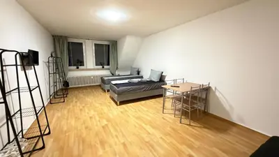 Ein Bett oder Betten in einem Zimmer der Unterkunft Monteurwohnung 3 Ferienwohnung Business Appartement Velbert 6 Personen