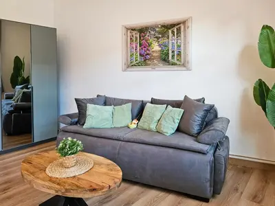 Ein Sitzbereich in der Unterkunft Wuppertal nähe DUS, 2 Bedrooms, Parking