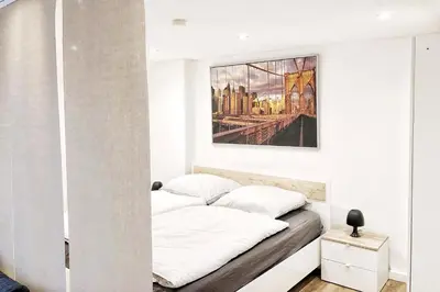 Ein Bett oder Betten in einem Zimmer der Unterkunft Apartment in Wuppertal