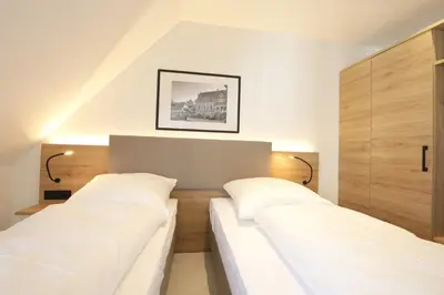 Ein Bett oder Betten in einem Zimmer der Unterkunft 3-2-1meins Schloss Burg
