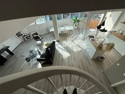 Ein Sitzbereich in der Unterkunft Loft-like Apartment 150 sqm near Veltins Arena