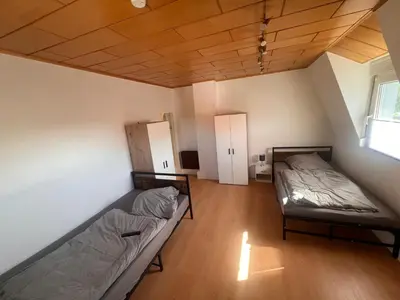 Ein Bett oder Betten in einem Zimmer der Unterkunft Monteurzimmer Ferienwohnung WG Monteurwohnungen Recklinghausen