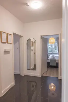 Ein Bett oder Betten in einem Zimmer der Unterkunft Stilvolles Apartment Nähe City & Events in Bochum