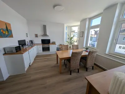 Küche/Küchenzeile in der Unterkunft Ferienwohnung Gästehaus Bauer 1