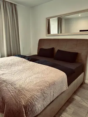 Ein Bett oder Betten in einem Zimmer der Unterkunft Wohnung gemütlich, ruhig ideal für Familien