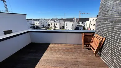 Ein Balkon oder eine Terrasse in der Unterkunft Neue und modische Wohnung im Duisburger Süden