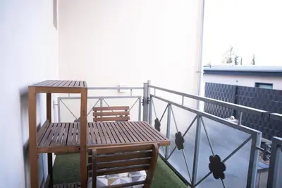 Ein Balkon oder eine Terrasse in der Unterkunft Design Apartment - Solingen-Mitte - Balkon