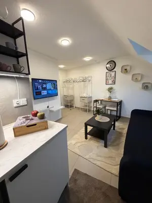 Küche/Küchenzeile in der Unterkunft Modernes Apartment mit Smart-TV & WLAN nahe Messe