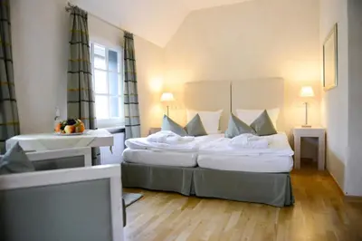 Ein Bett oder Betten in einem Zimmer der Unterkunft Wegermann`s BIO-Landhaus im Wodantal