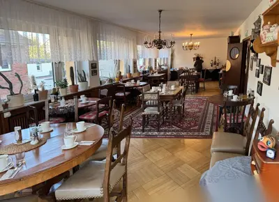 Ein Sitzbereich in der Unterkunft Hotel Lintforter Hof