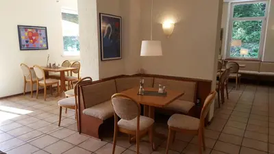 Ein Sitzbereich in der Unterkunft Hotel Bergische Schweiz