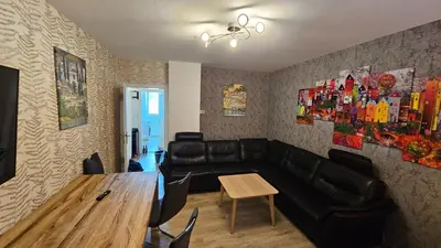Ein Sitzbereich in der Unterkunft Wohnung in Datteln