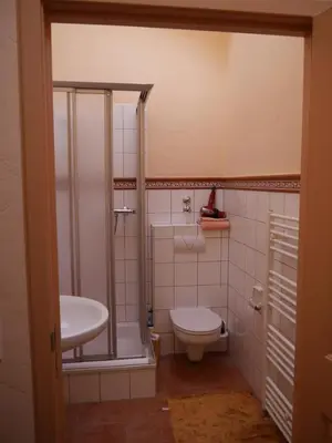 Ein Badezimmer in der Unterkunft Haus Honigstal Landhaus Café